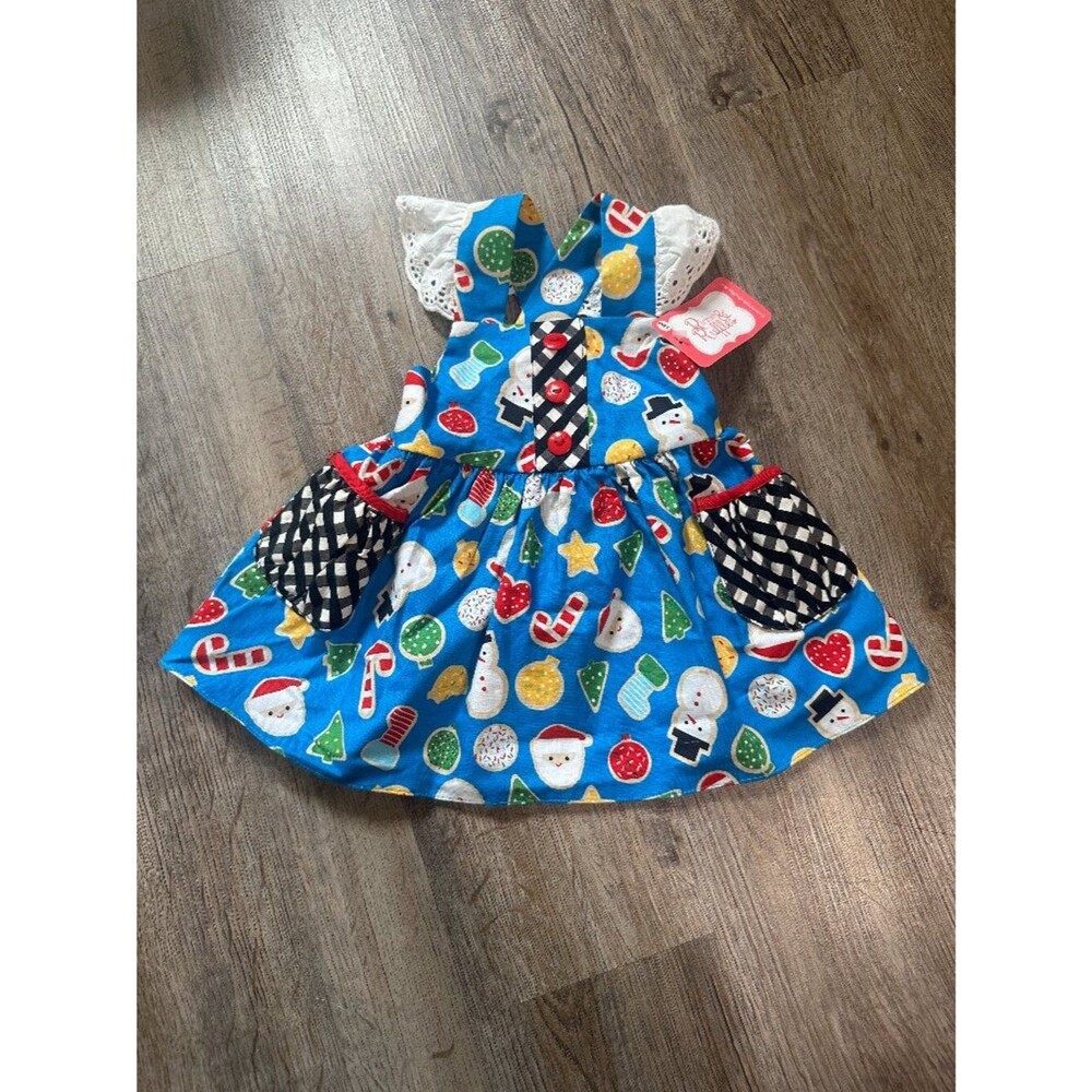 NWT RicRac & Ruffles Girls 12 Months Jumper Dress Christmas Holiday Flutter